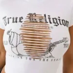 Women’s True Religion White distressed top